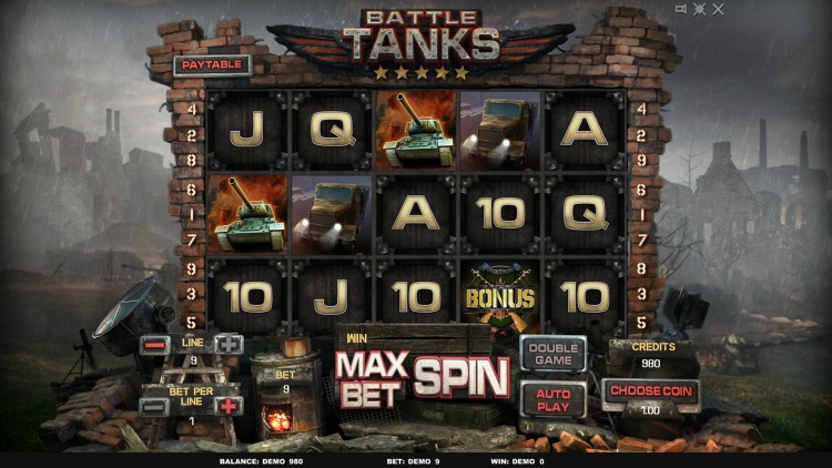 Игровой автомат «Battle Tanks» (Танки) на сайте казино Вулкан